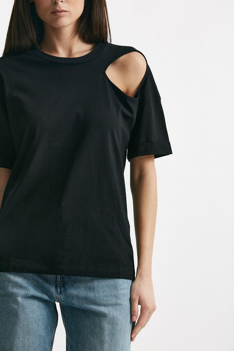 t-shirt cut out nero women Federica tosi - 6