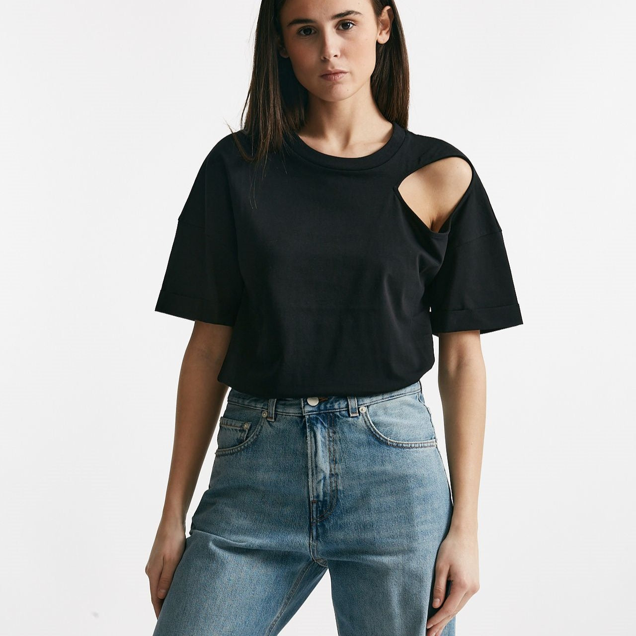 t-shirt cut out nero women Federica tosi - 7