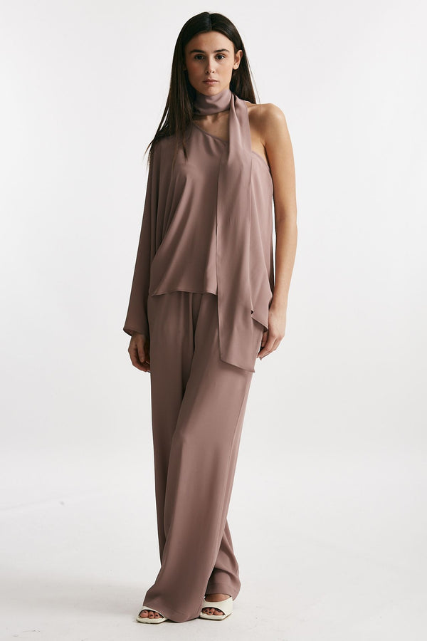 camicia monospalla rosa antico women Federica tosi