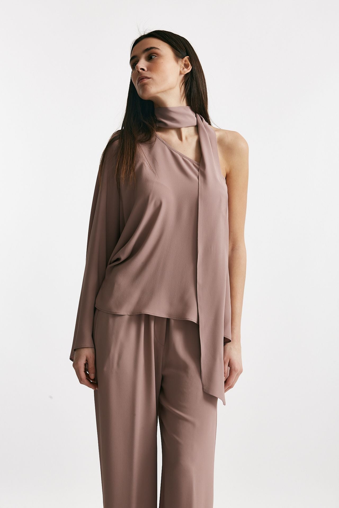 camicia monospalla rosa antico women Federica tosi - 2