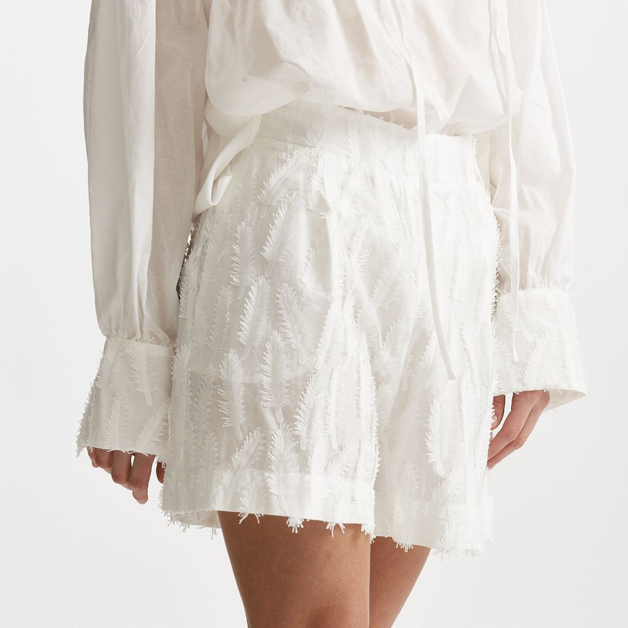 short con applicazioni bianco vita alta women Federica tosi - 8