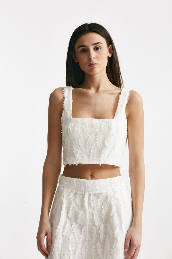 top crop con applicazioni bianco women Federica tosi