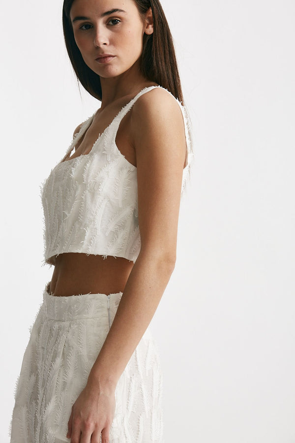top crop con applicazioni bianco women Federica tosi