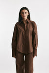 camicia over marrone cioccolato women Federica tosi - 1
