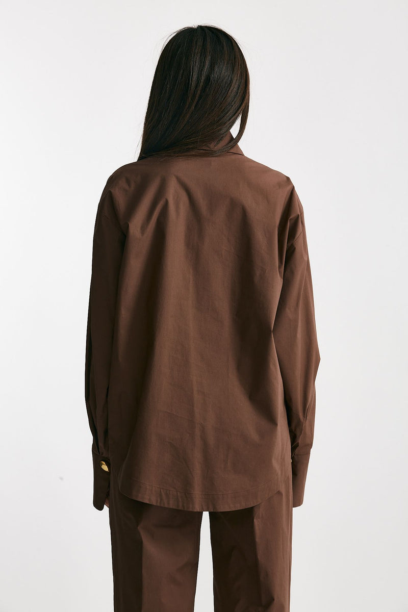 camicia over marrone cioccolato women Federica tosi - 3