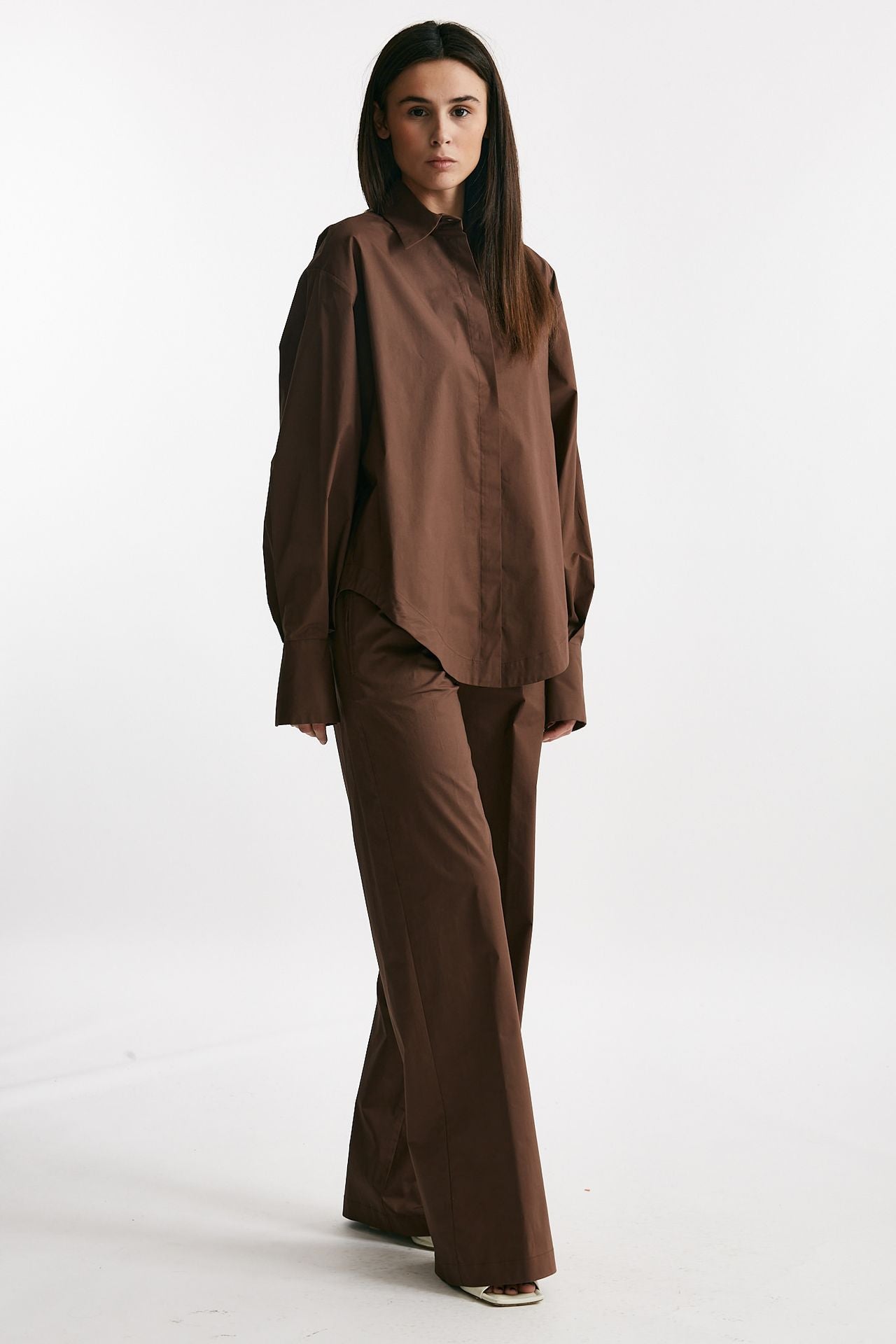 camicia over marrone cioccolato women Federica tosi - 4