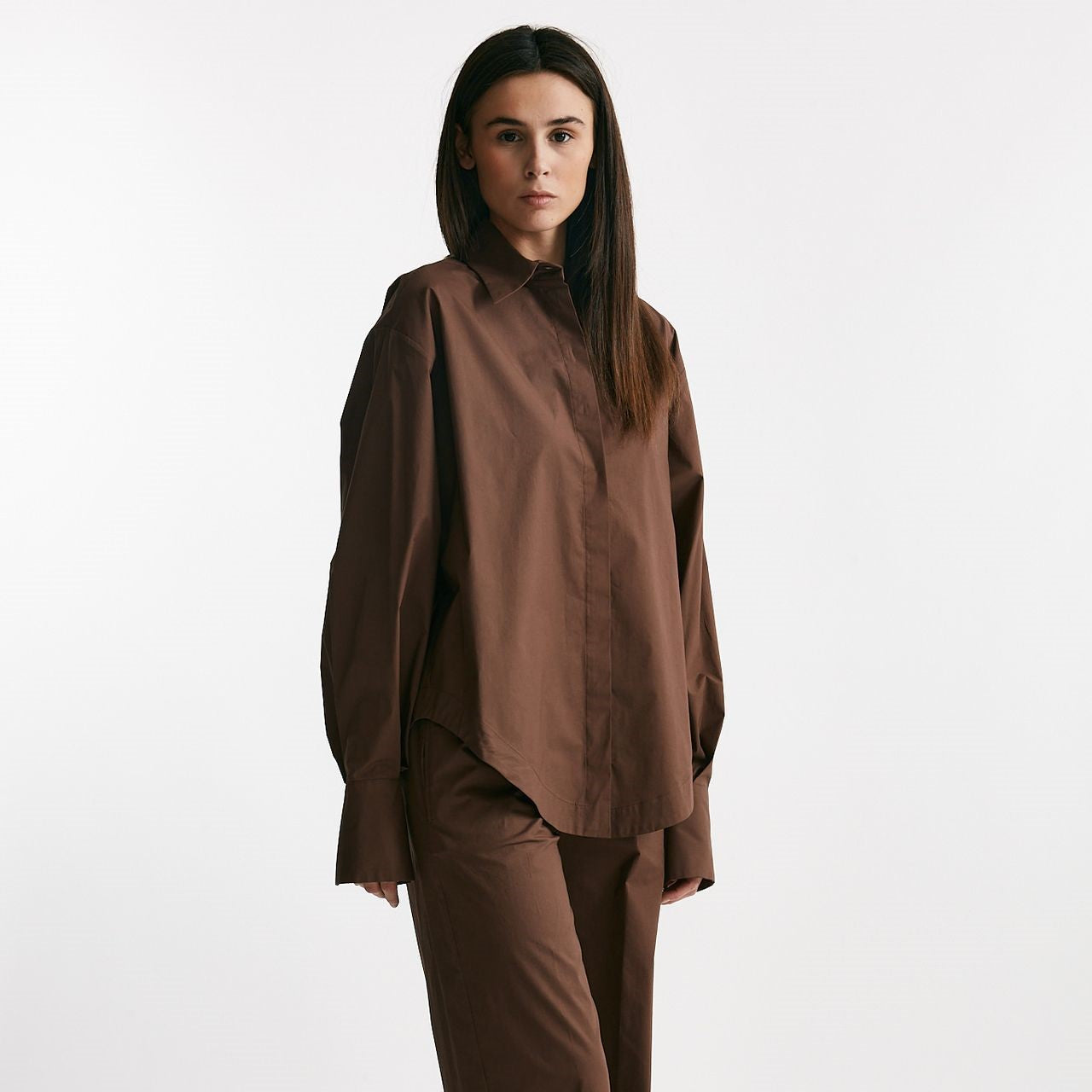 camicia over marrone cioccolato women Federica tosi - 6