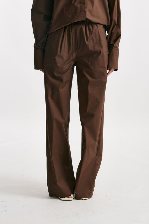 pantalone palazzo vita alta cioccolato women Federica tosi