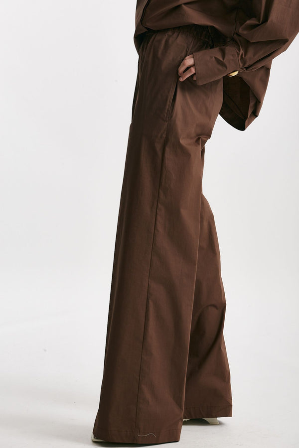 pantalone palazzo vita alta cioccolato women Federica tosi