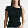 top in viscosa nero women Federica tosi - 6