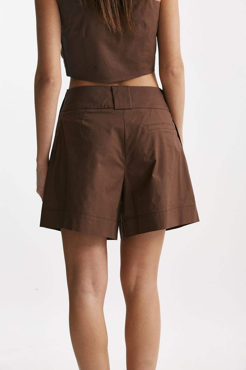 short pinces vita alta marrone cioccolato women Federica tosi - 3