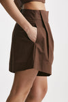 short pinces vita alta marrone cioccolato women Federica tosi - 4