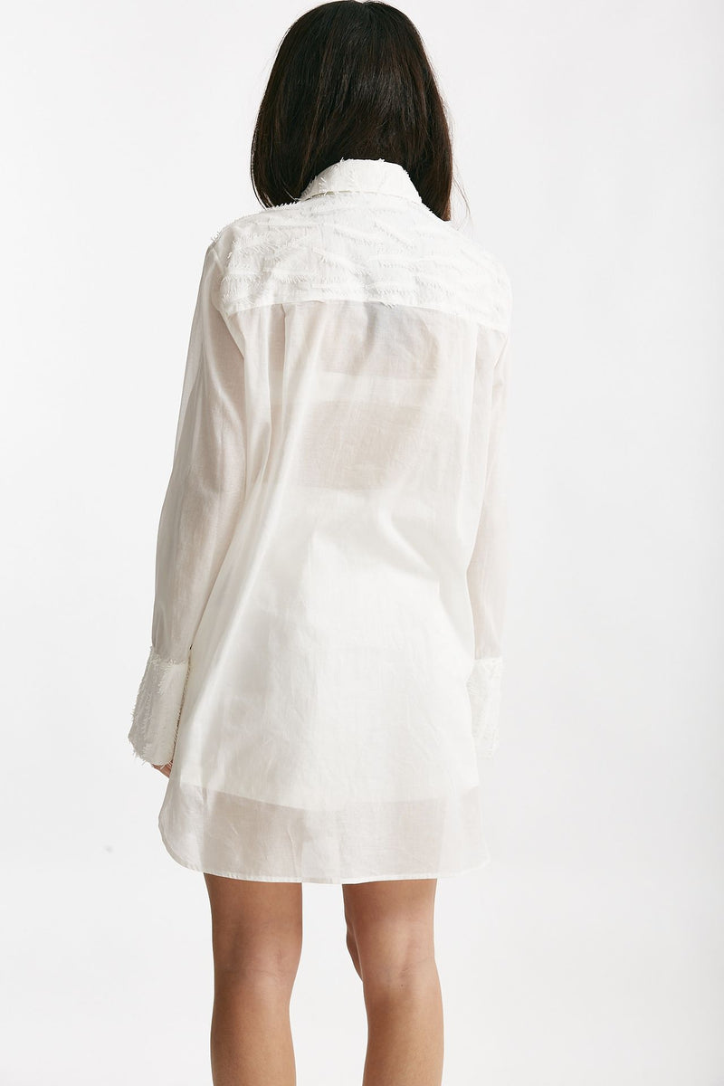 abito camicia lavorato bianco women Federica tosi - 3