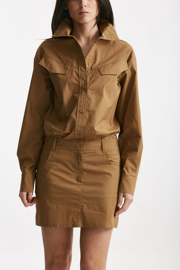 abito in cotone cammello women Federica tosi