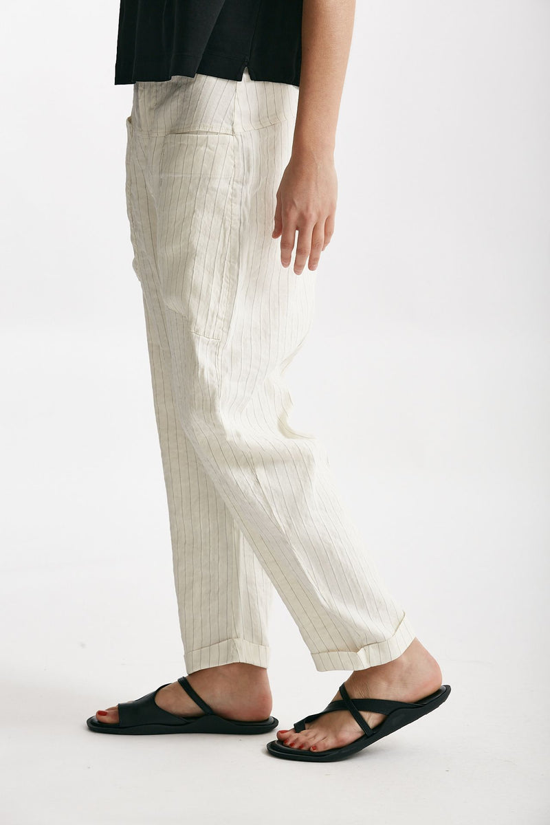 pantalone loose bianco gessato women Transit par such - 2
