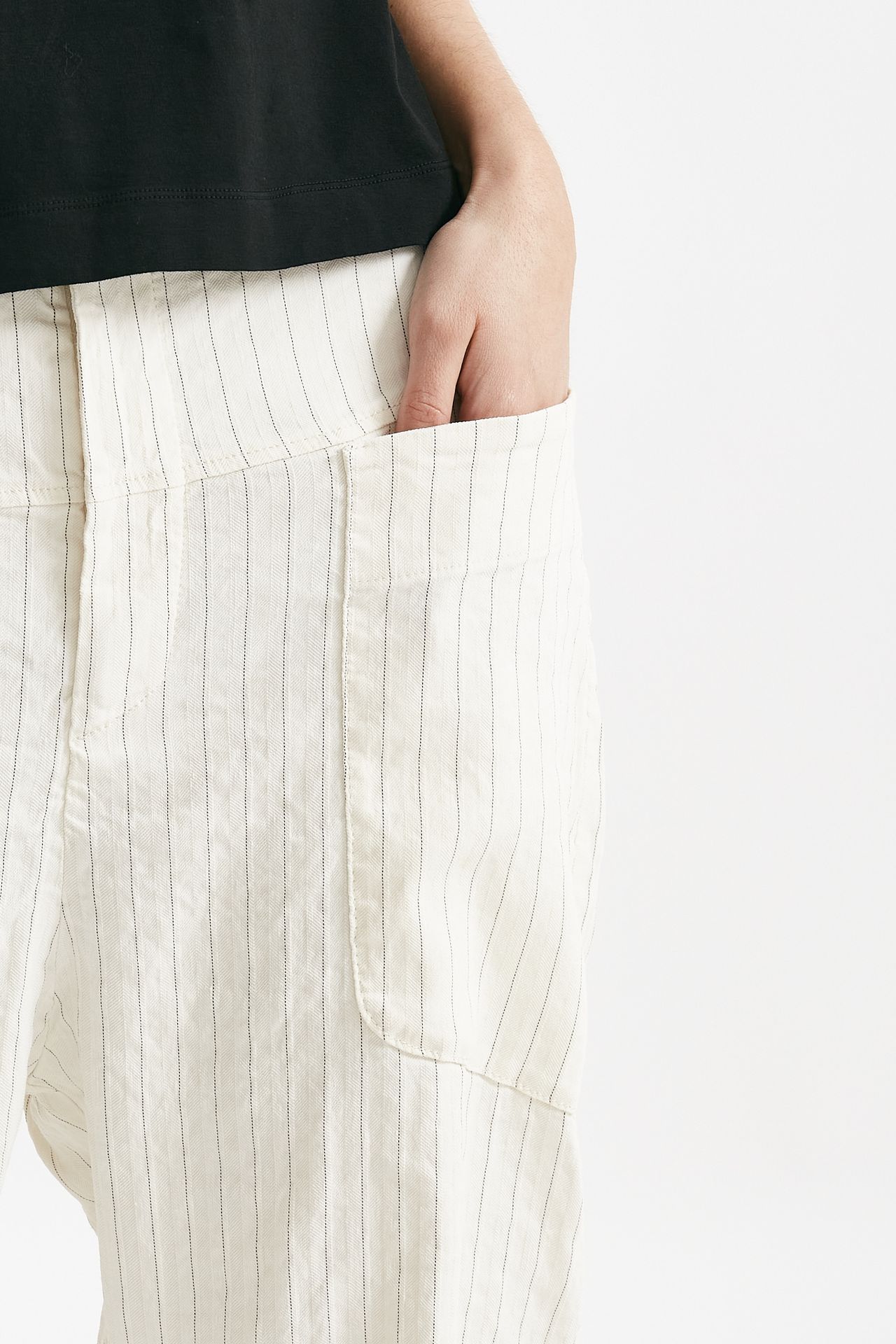 pantalone loose bianco gessato women Transit par such - 5