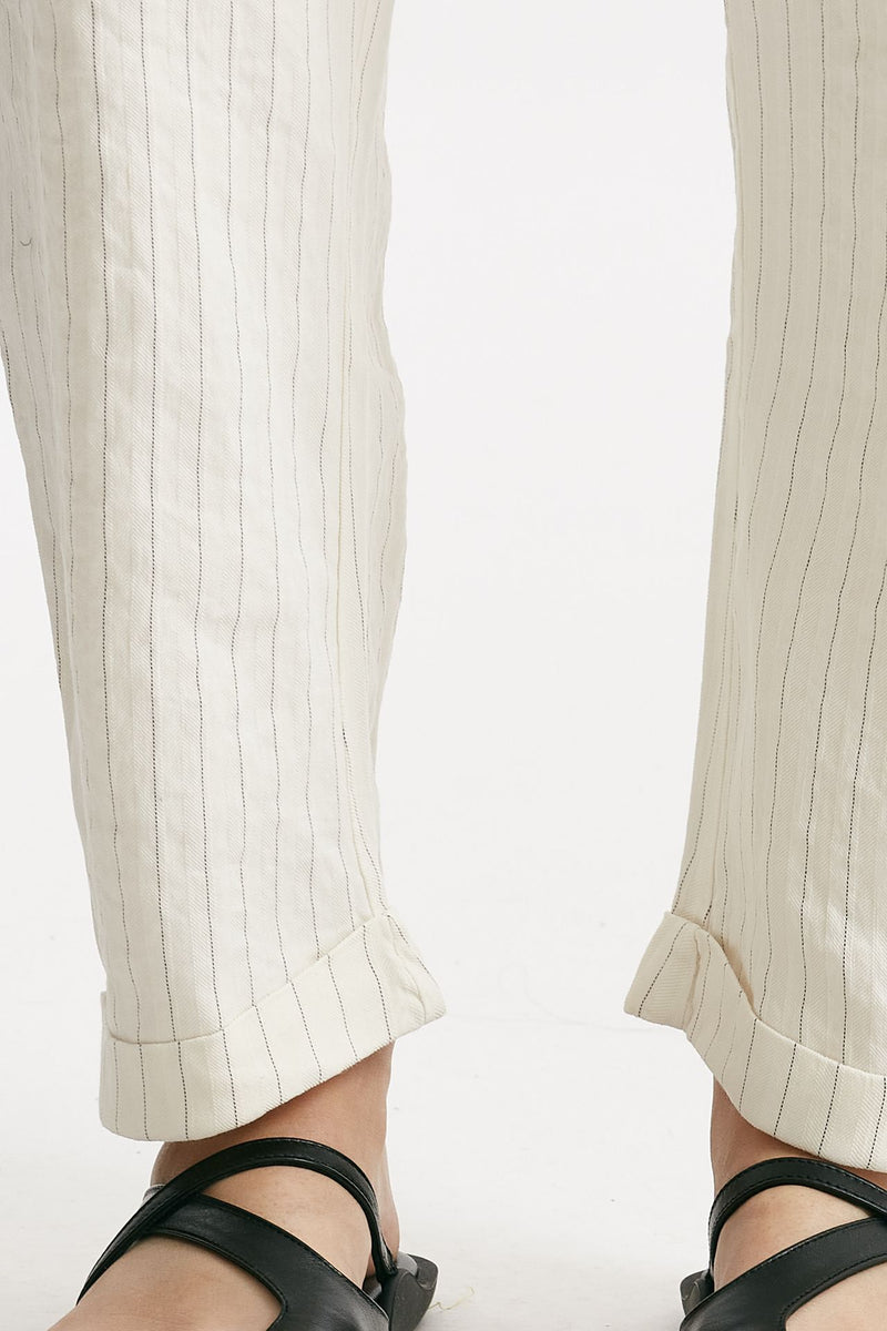 pantalone loose bianco gessato women Transit par such - 6