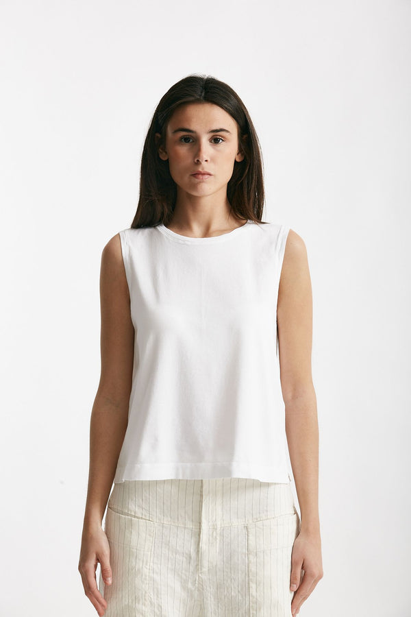 top in cotone bianco women Transit par such