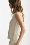 top in cotone e lino beige women Transit par such - 2
