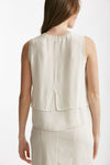 top in cotone e lino beige women Transit par such - 3