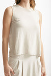 top in cotone e lino beige women Transit par such - 4