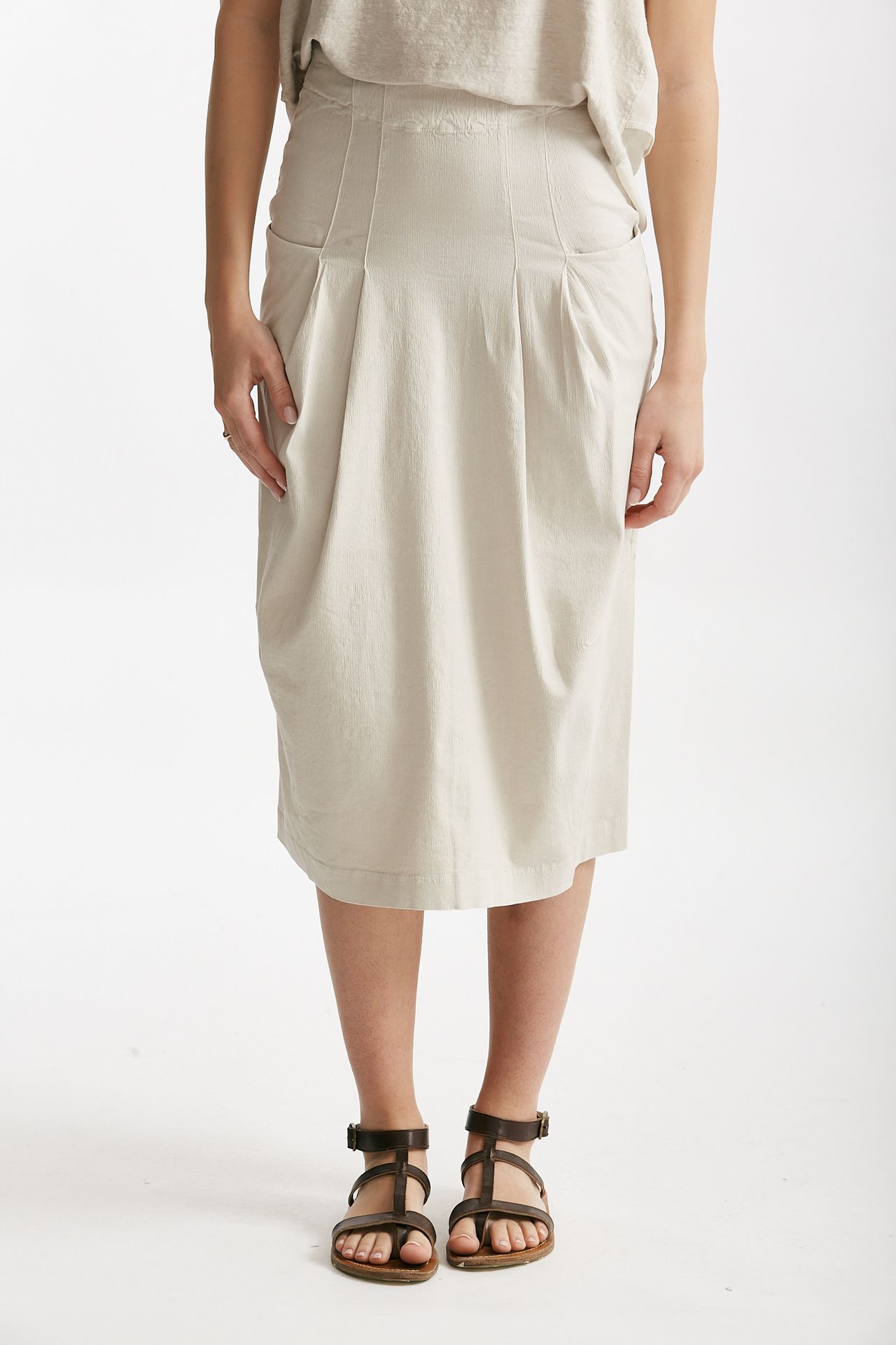 gonna midi in cotone beige women Transit par such - 1