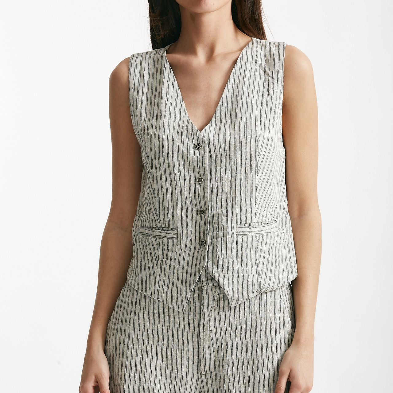 gilet gessato grigio e nero women Transit par such - 6