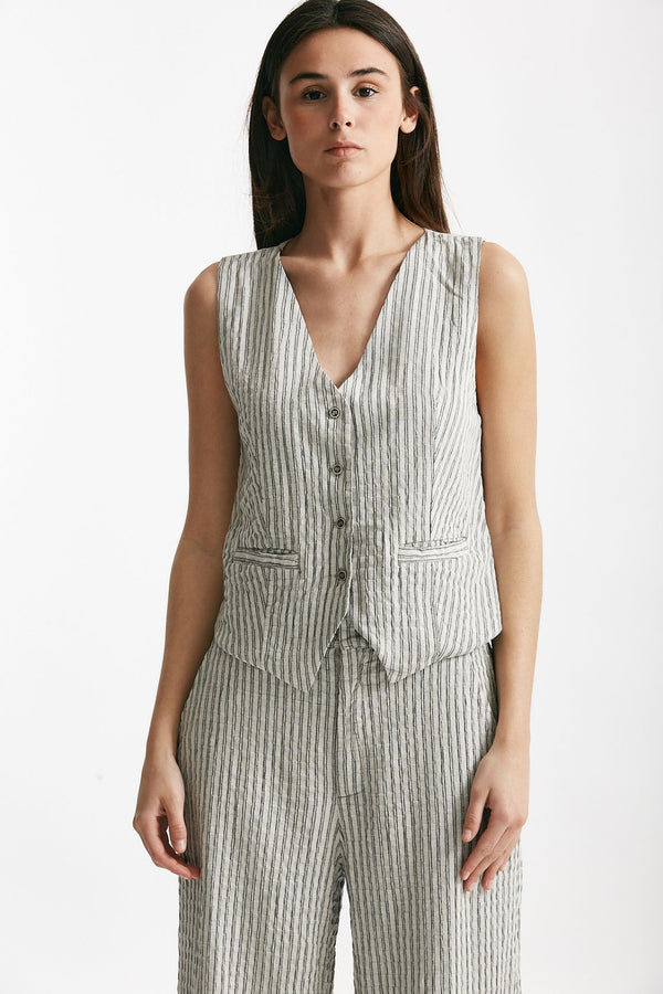 gilet gessato grigio e nero women Transit par such