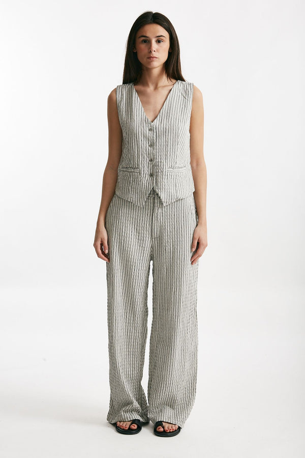 pantaloni largo gessato grigio e nero women Transit par such