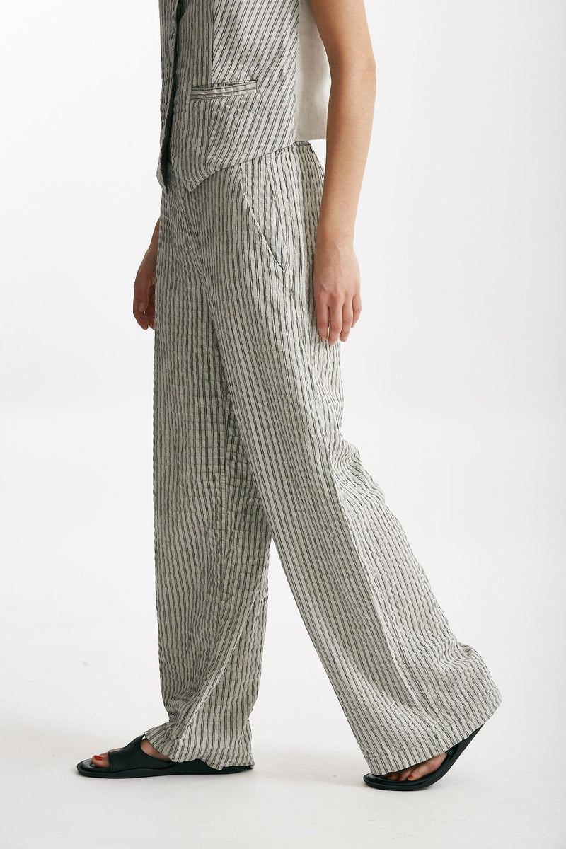 pantaloni largo gessato grigio e nero women Transit par such - 2