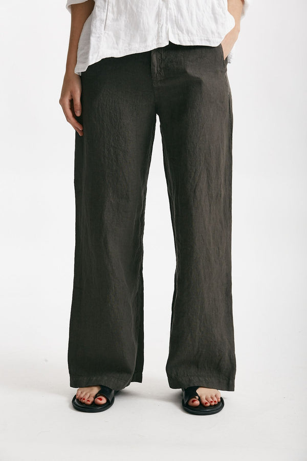 pantaloni in lino grigio scuro women Transit par such