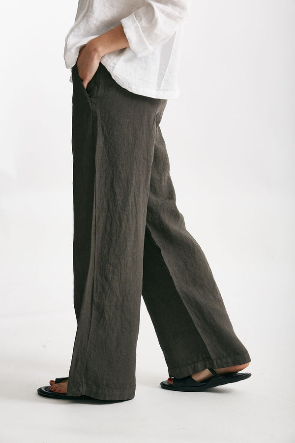 pantaloni in lino grigio scuro women Transit par such