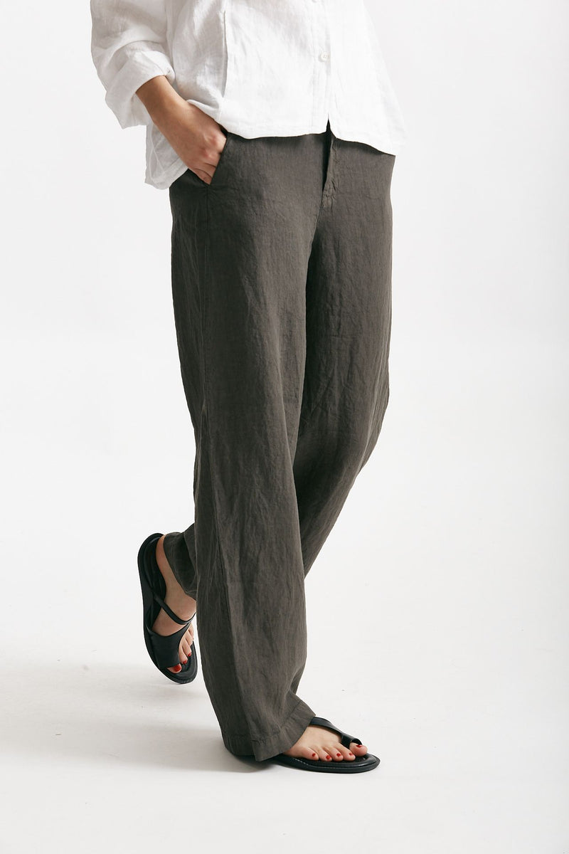 pantaloni in lino grigio scuro women Transit par such - 4