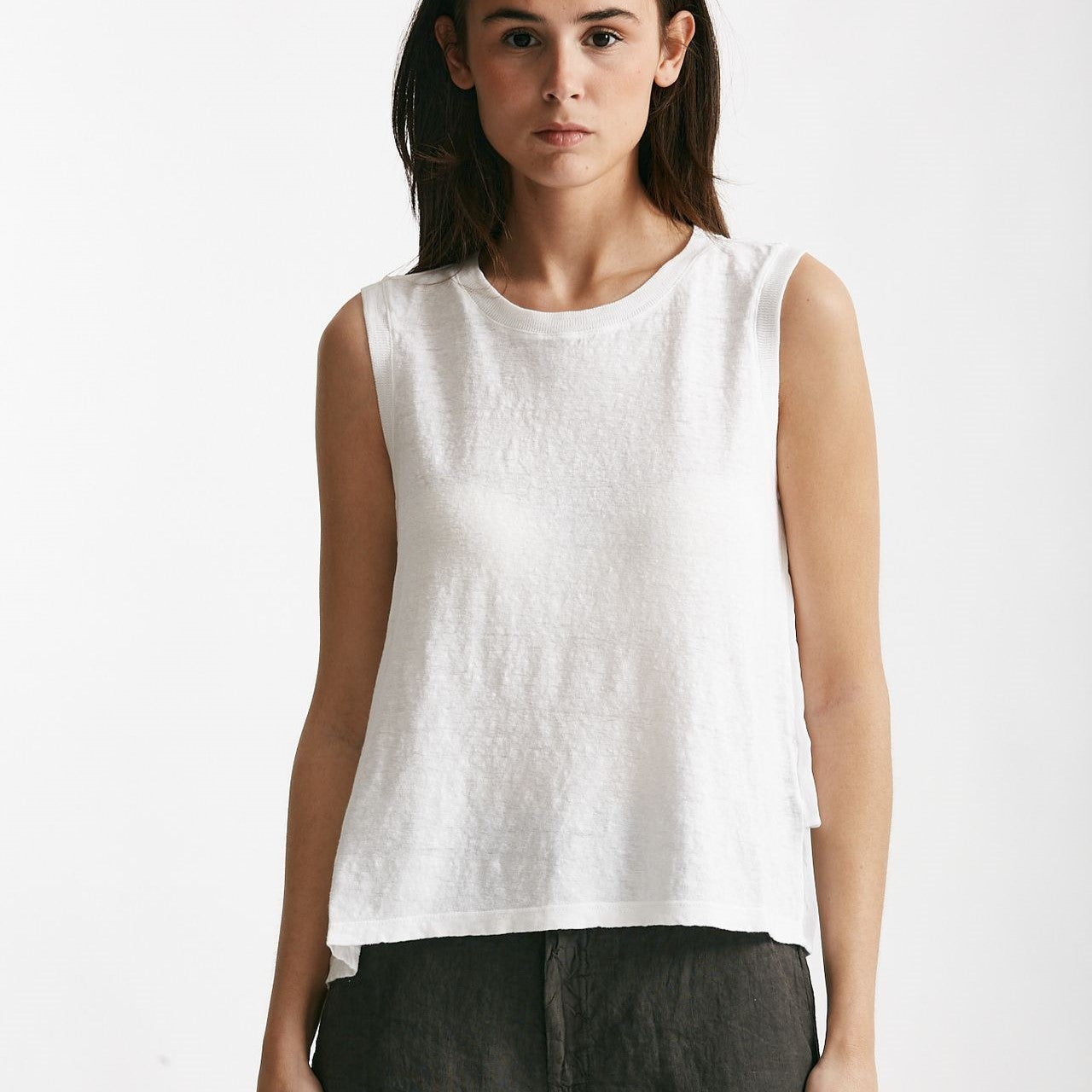 top in cotone e lino bianco women Transit par such - 6