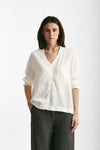 camicia in viscosa e lino panna women Transit par such - 1