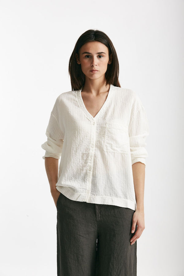 camicia in viscosa e lino panna women Transit par such