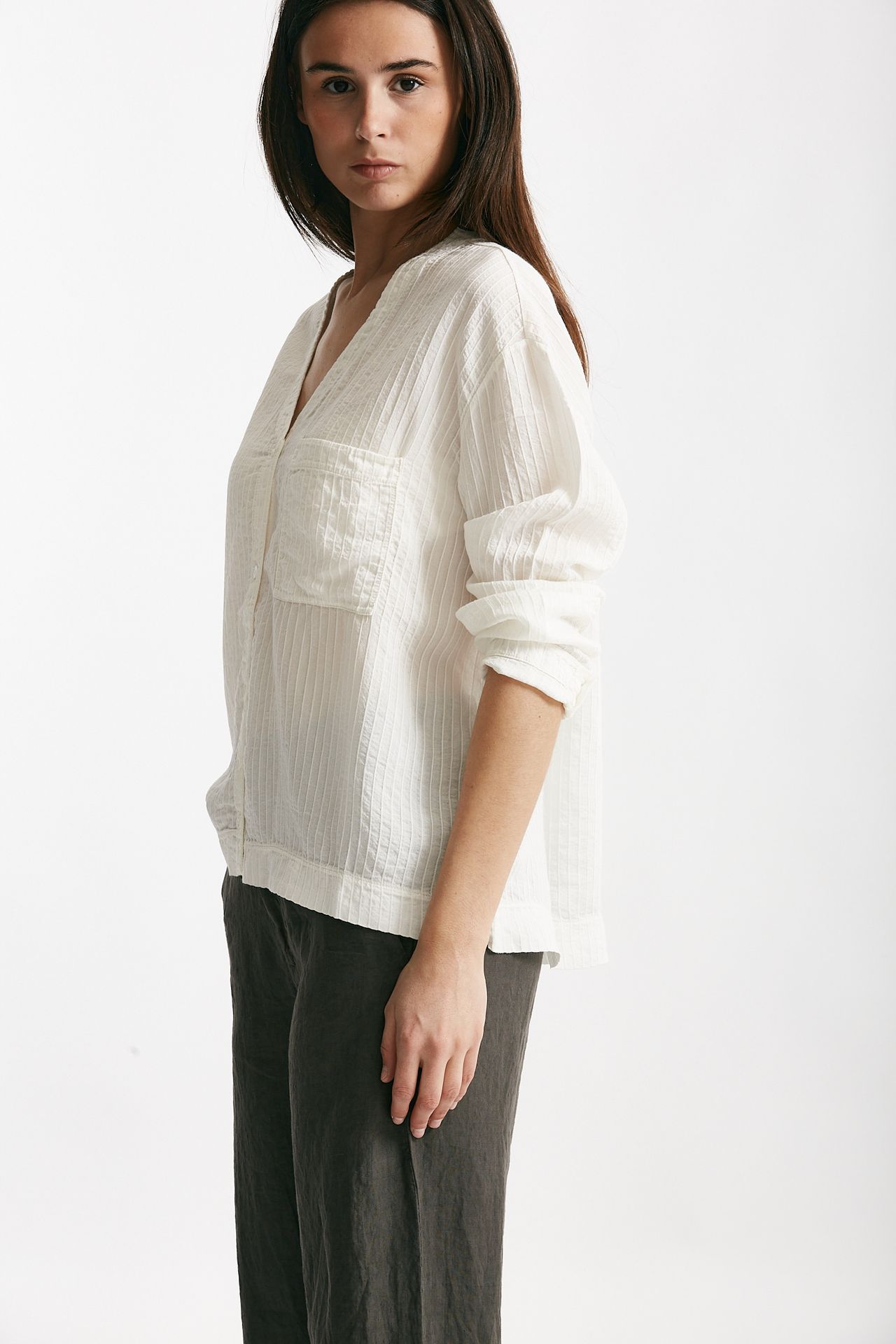 camicia in viscosa e lino panna women Transit par such - 2