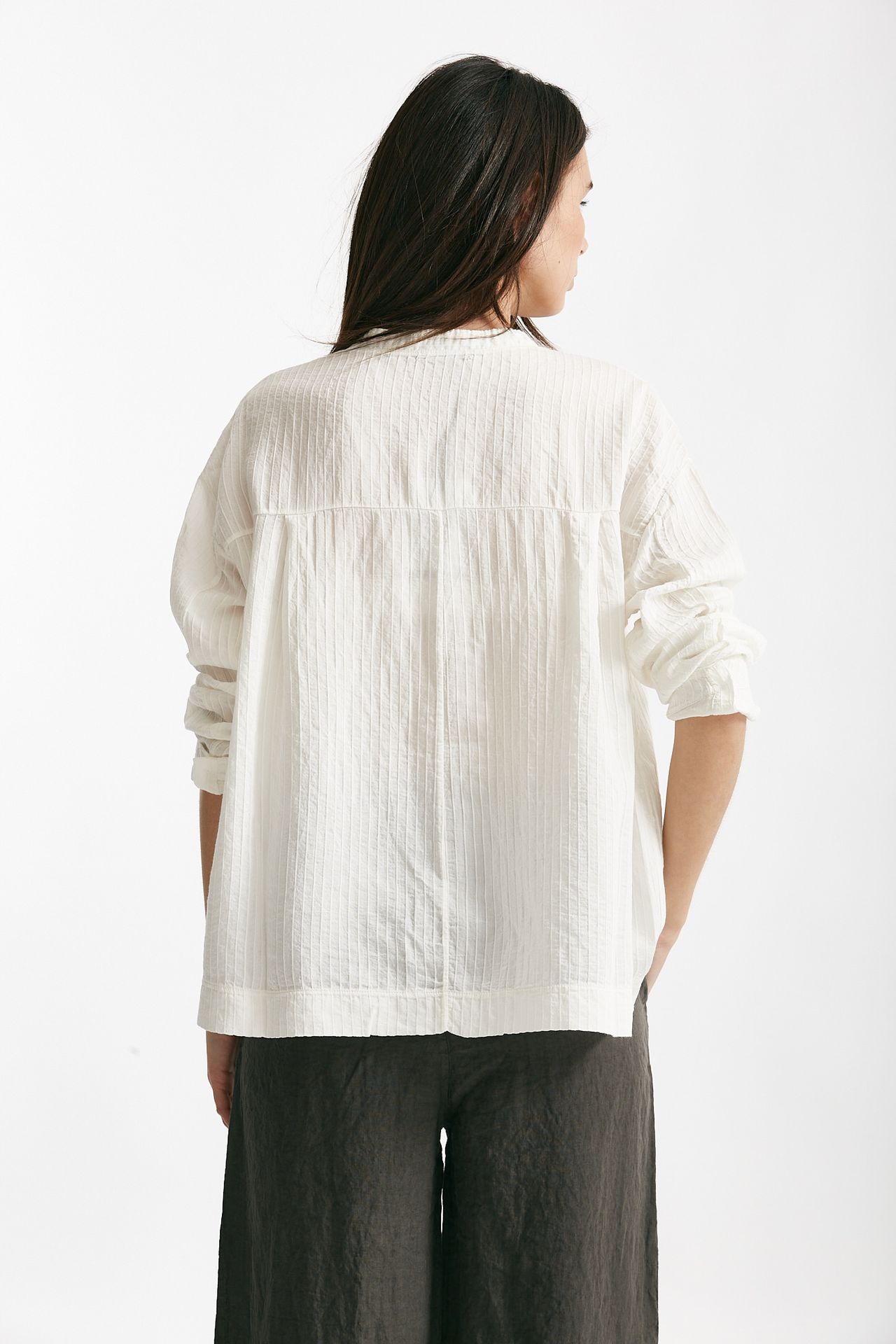 camicia in viscosa e lino panna women Transit par such - 3