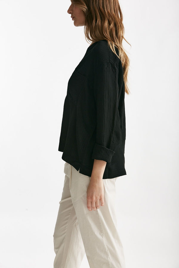 camicia in viscosa e lino nero women Transit par such