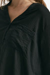 camicia in viscosa e lino nero women Transit par such - 4