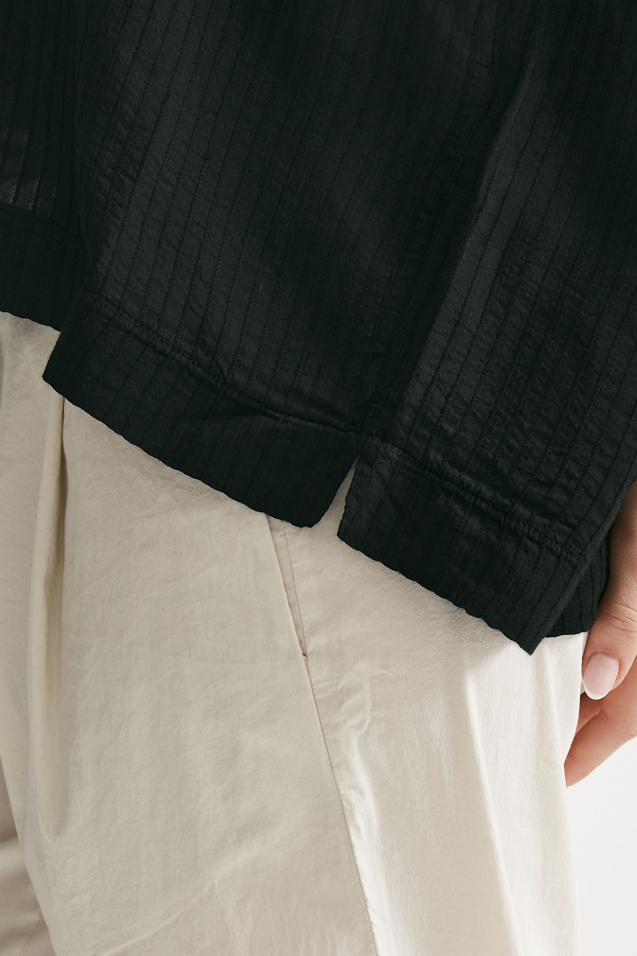 camicia in viscosa e lino nero women Transit par such - 5