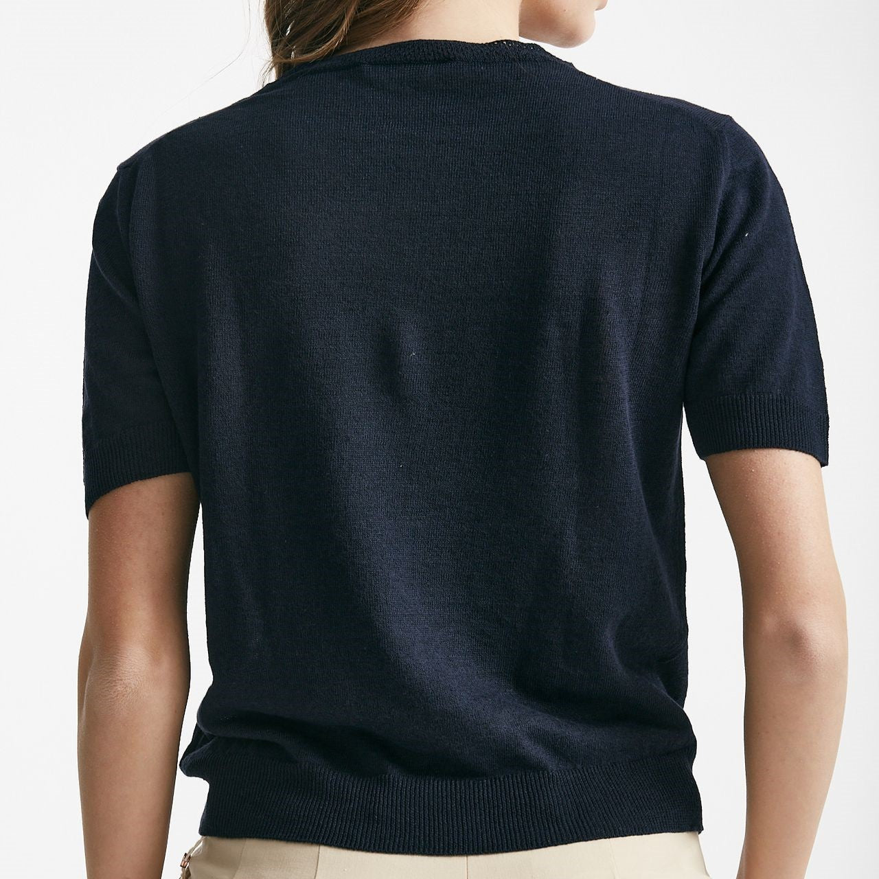 t-shirt in lino blu women Zanone - 5