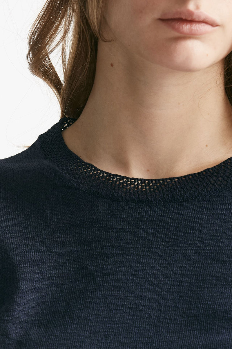 t-shirt in lino blu women Zanone - 4