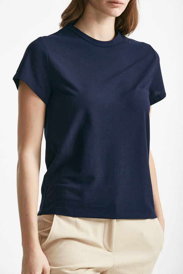 t-shirt basic ice-cotton blu aperto   women Zanone