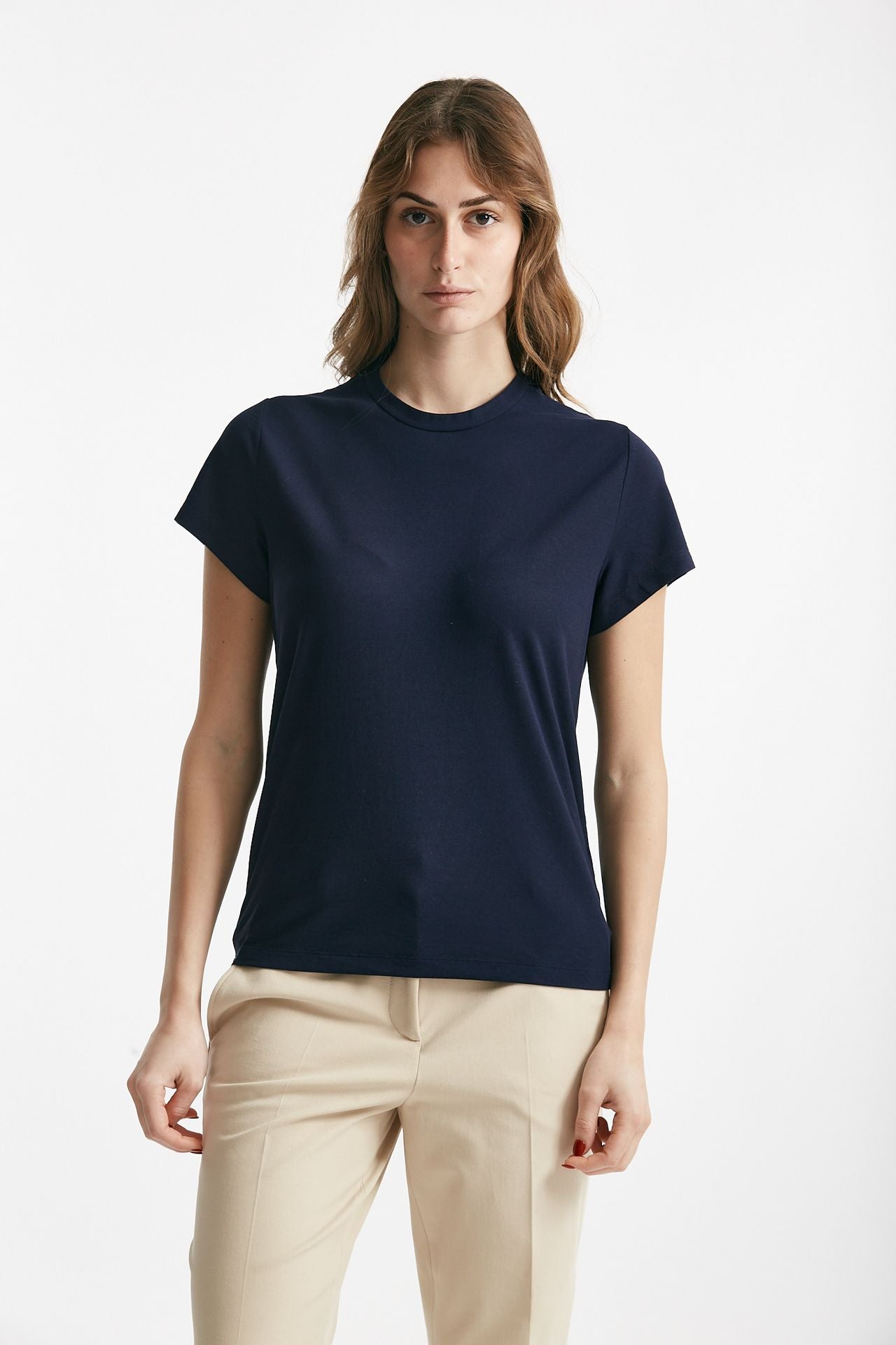 t-shirt basic ice-cotton blu aperto   women Zanone - 4