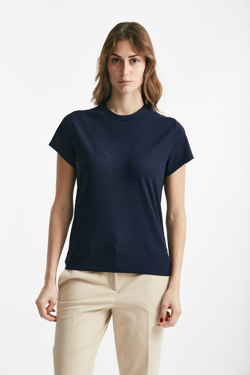 t-shirt basic ice-cotton blu aperto   women Zanone - 4