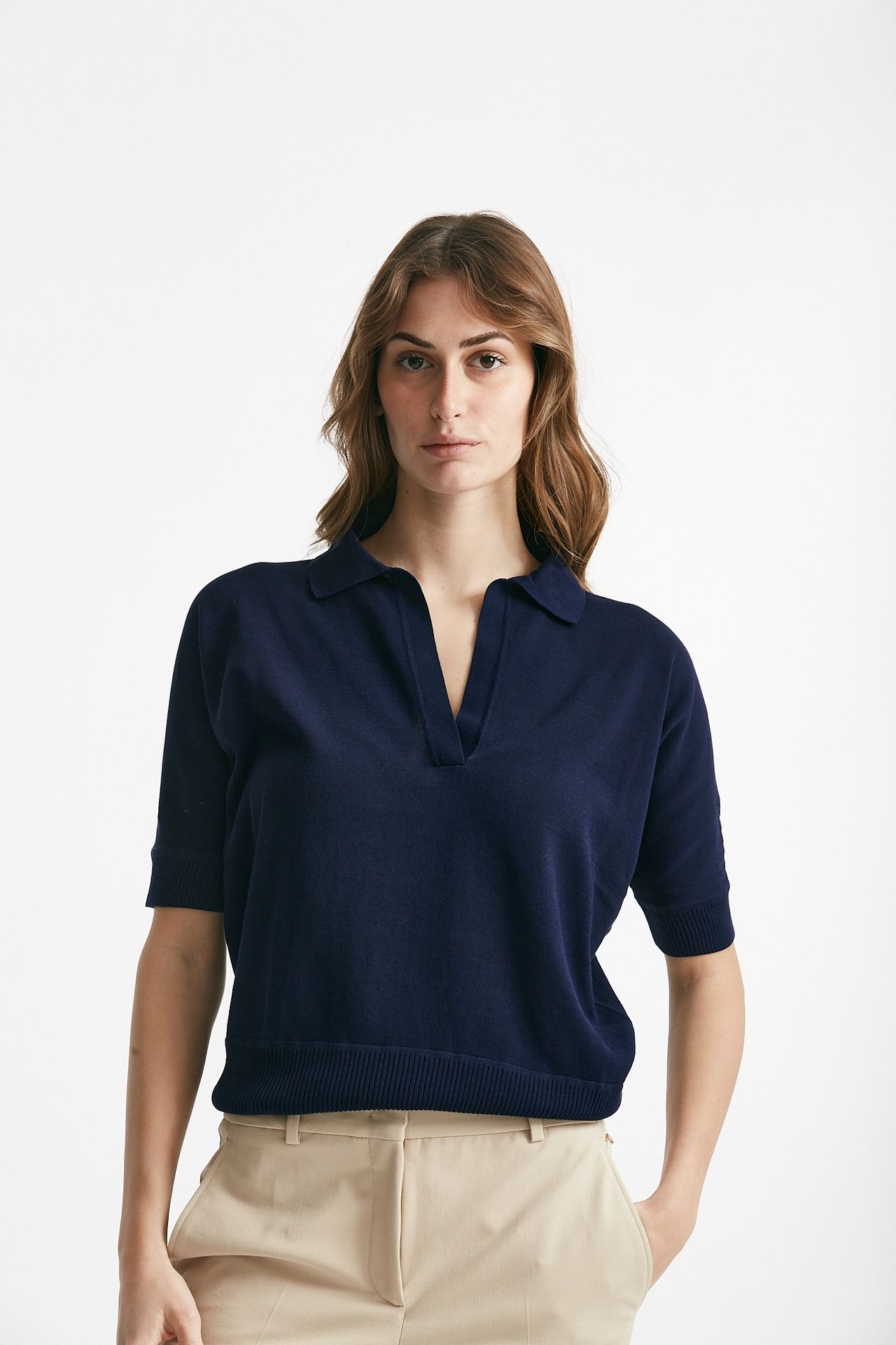 maglia in cotone blu aperto women Zanone - 1