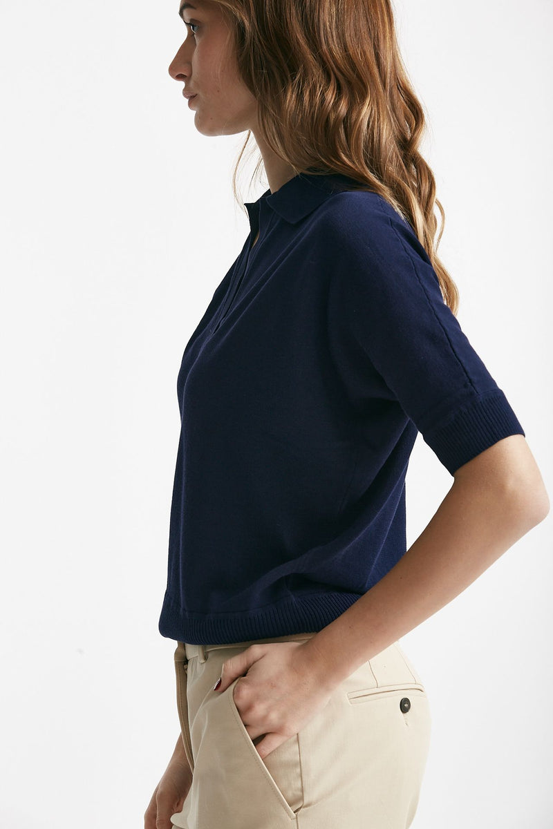 maglia in cotone blu aperto women Zanone - 2