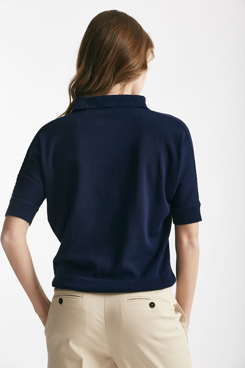 maglia in cotone blu aperto women Zanone - 3