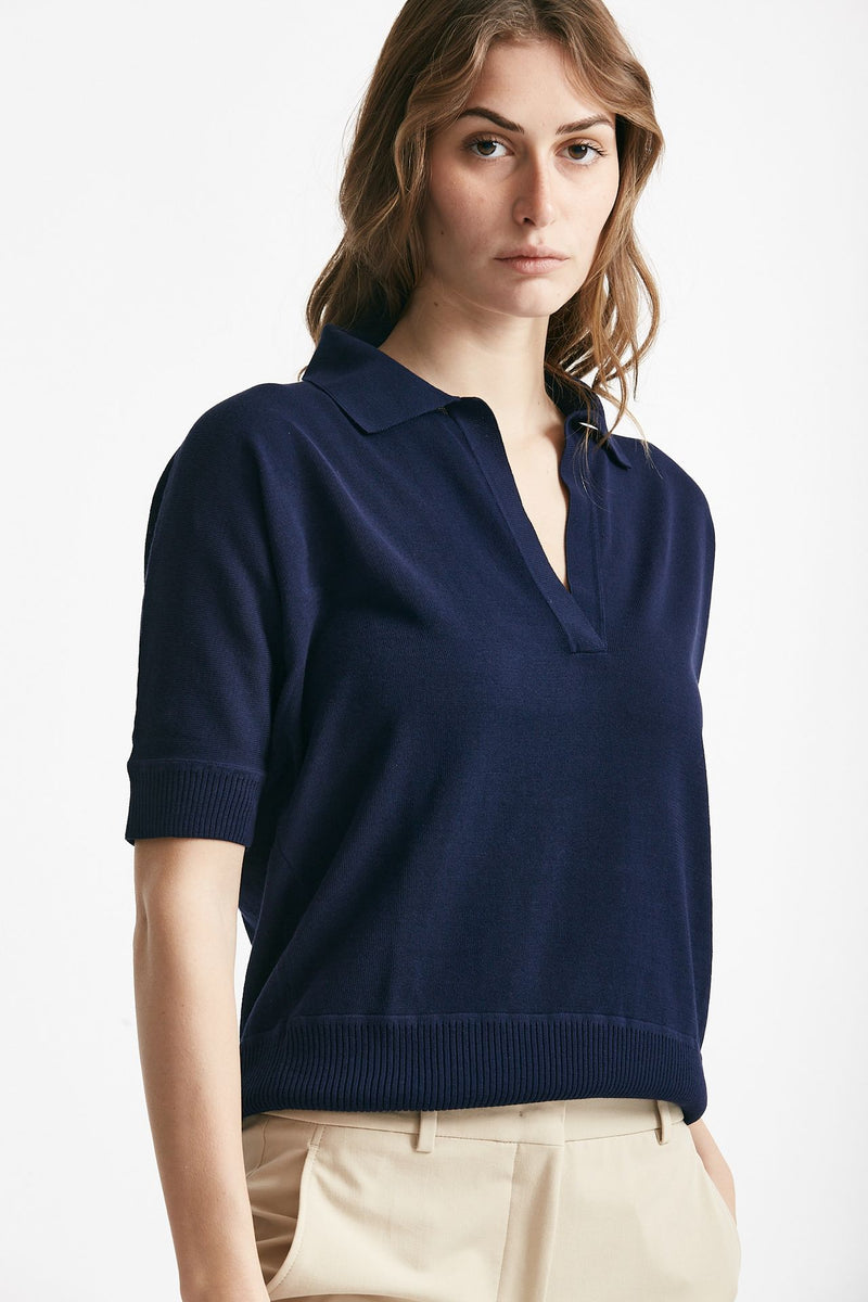 maglia in cotone blu aperto women Zanone - 4